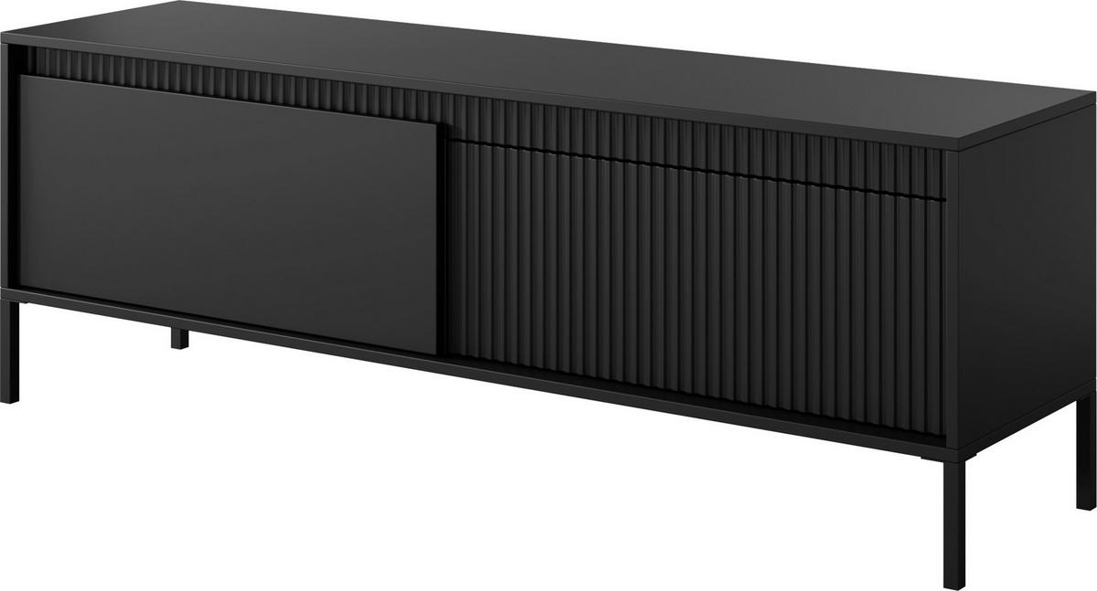 TV-LOWBOARD Cindy 154/53/40 cm - Schwarz, Holzwerkstoff/Metall (153.5/53.4/39.5cm) - WFL GROUP