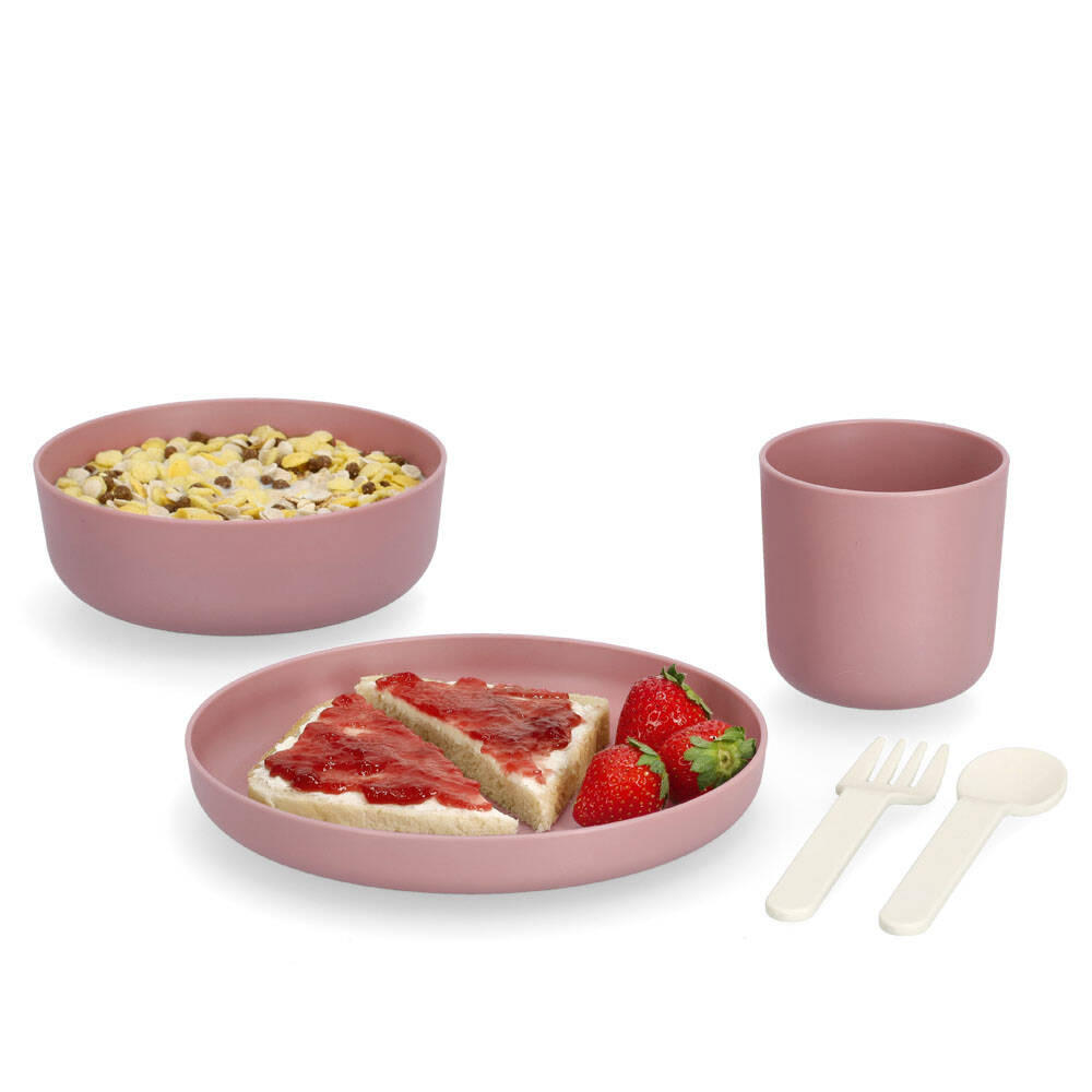 KINDGESCHIRR 5-teilig - Rosa, Kunststoff (18/9.5/18cm)