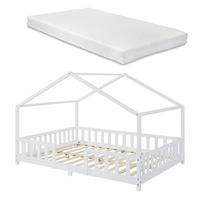 HAUSBETT Treviolo mit Matratze - Weiß, Holz/Textil (140/200cm) - [en.casa]