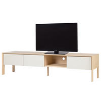 TV-LOWBOARD - Eiche teilmassiv, Mushroom Creme / Eiche Hell - Creme, Holzwerkstoff (185/44/45cm) - home24