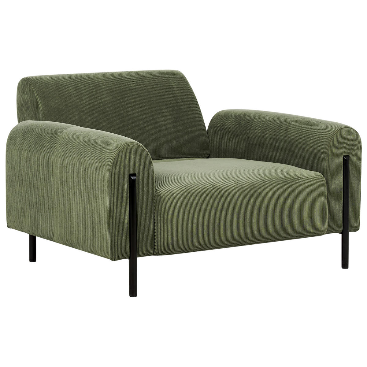 SESSEL Olivgrün Askim - Schwarz/Olivgrün, Textil (123/79/95cm) - Beliani