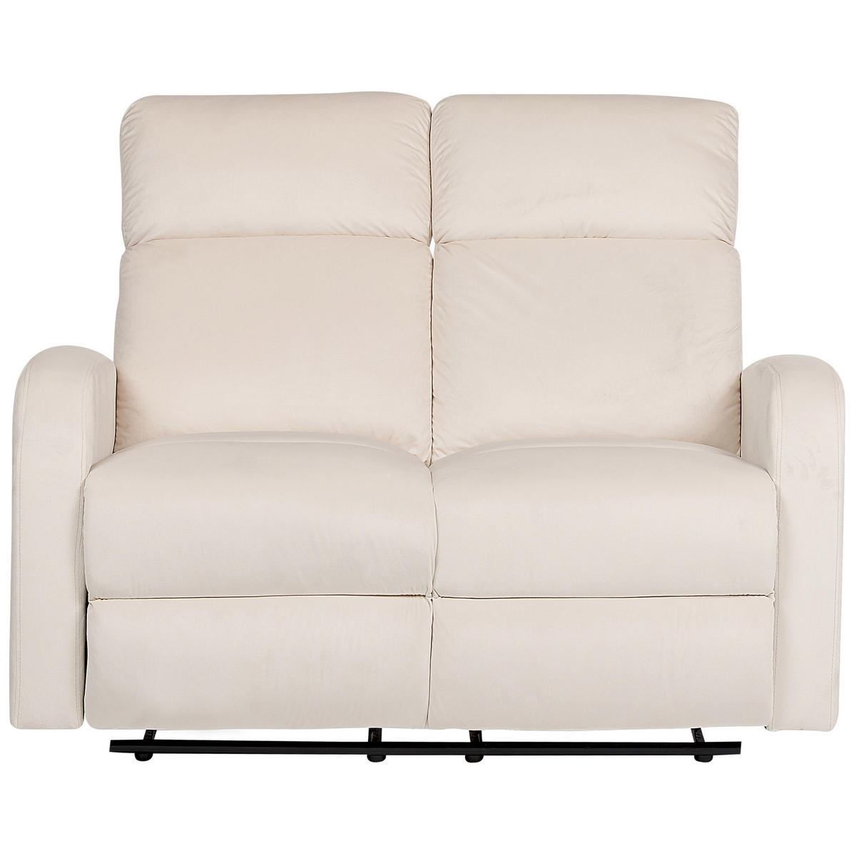 2-SITZER-SOFA Samtstoff creme elektrisch verstellbar Verdal - Weiß, Textil (128/102/73cm) - Beliani