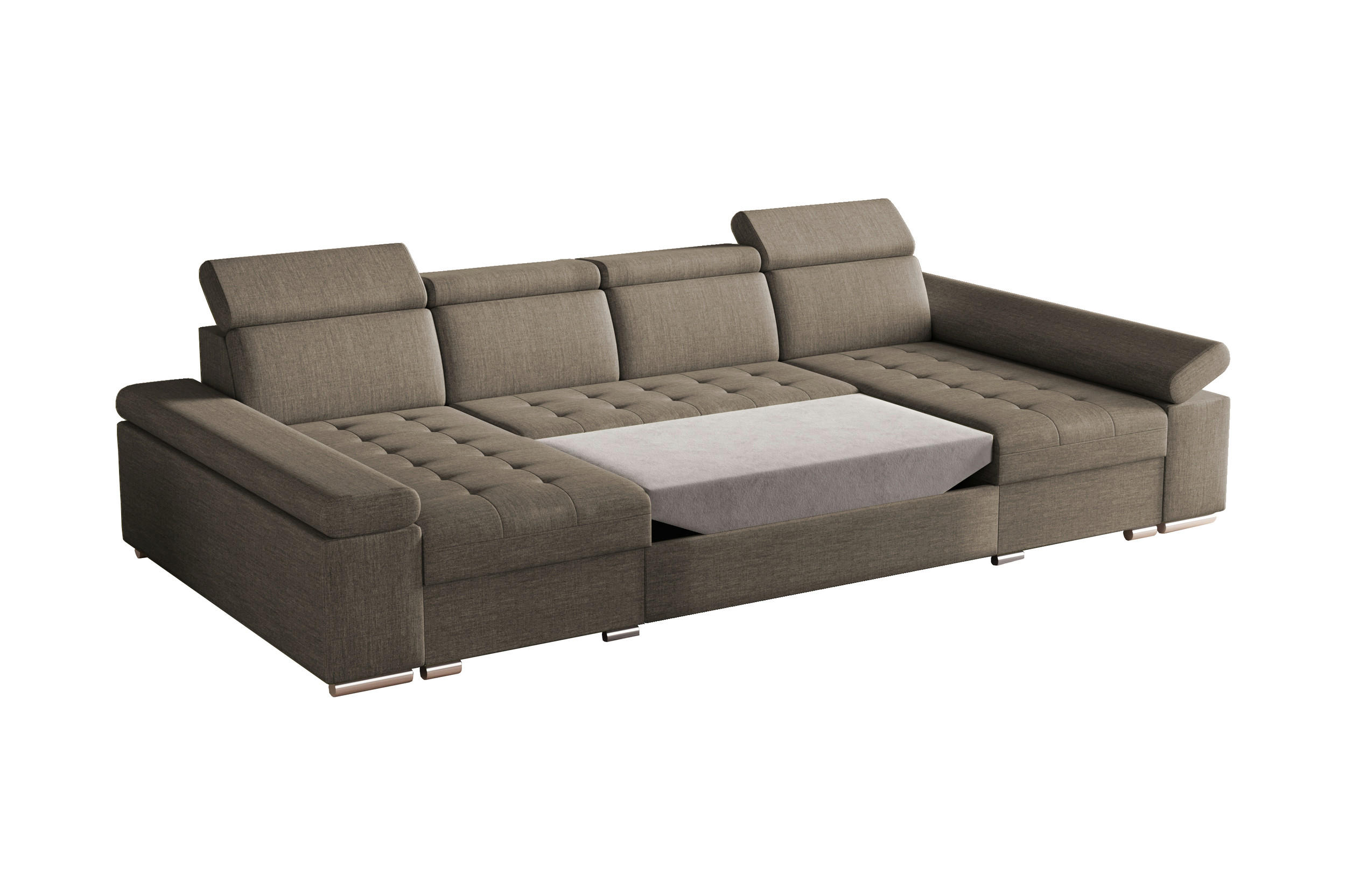 WOHNLANDSCHAFT - Ecksofa U - Luka U - Braun (Twist 06) - Braun, Holzwerkstoff (330/94/168cm) - Möblo