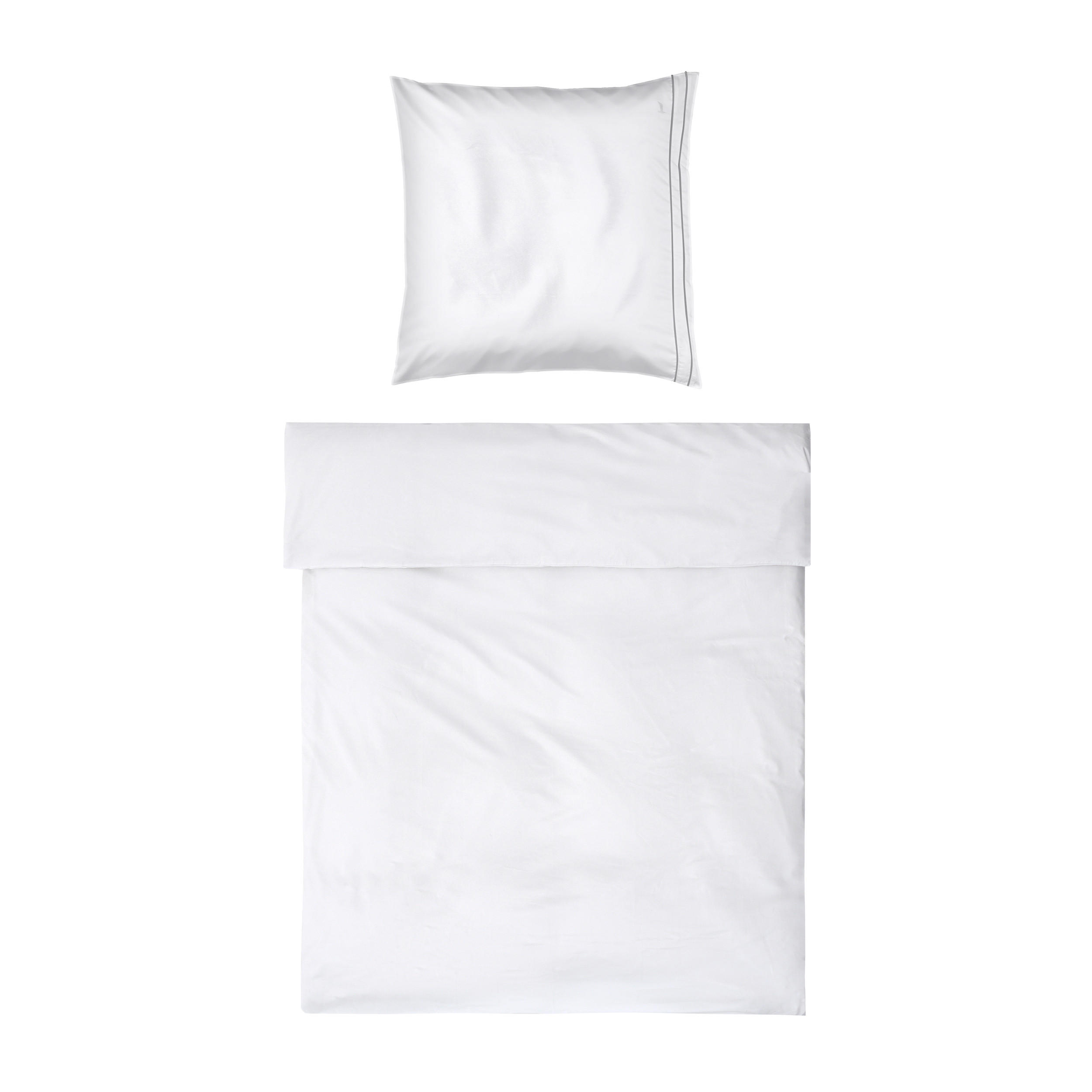 BETTWÄSCHE NOBLESSE - Weiß/Grau, Textil (155/220cm) - MÖVE