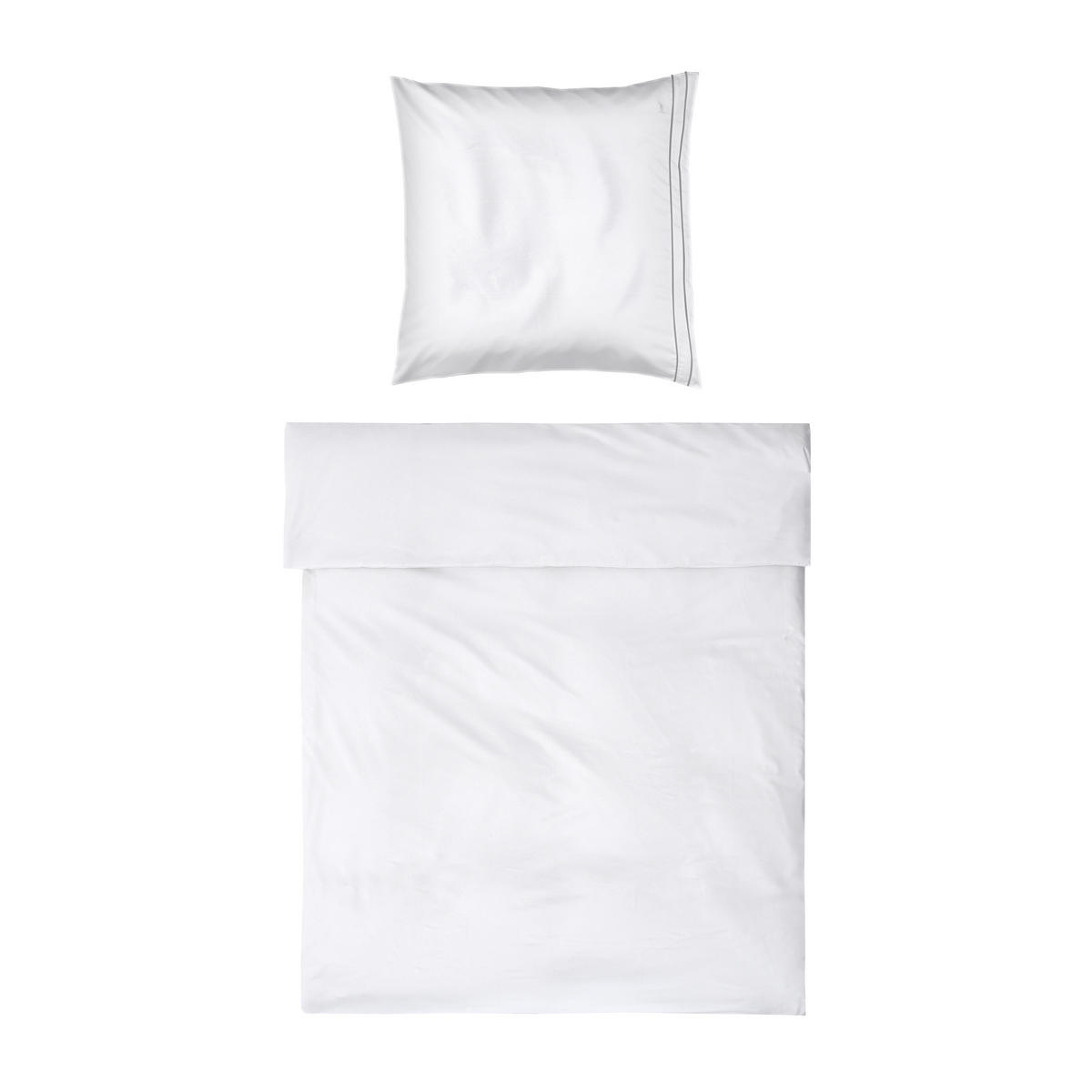 BETTWÄSCHE NOBLESSE - Weiß/Grau, Textil (155/220cm) - MÖVE