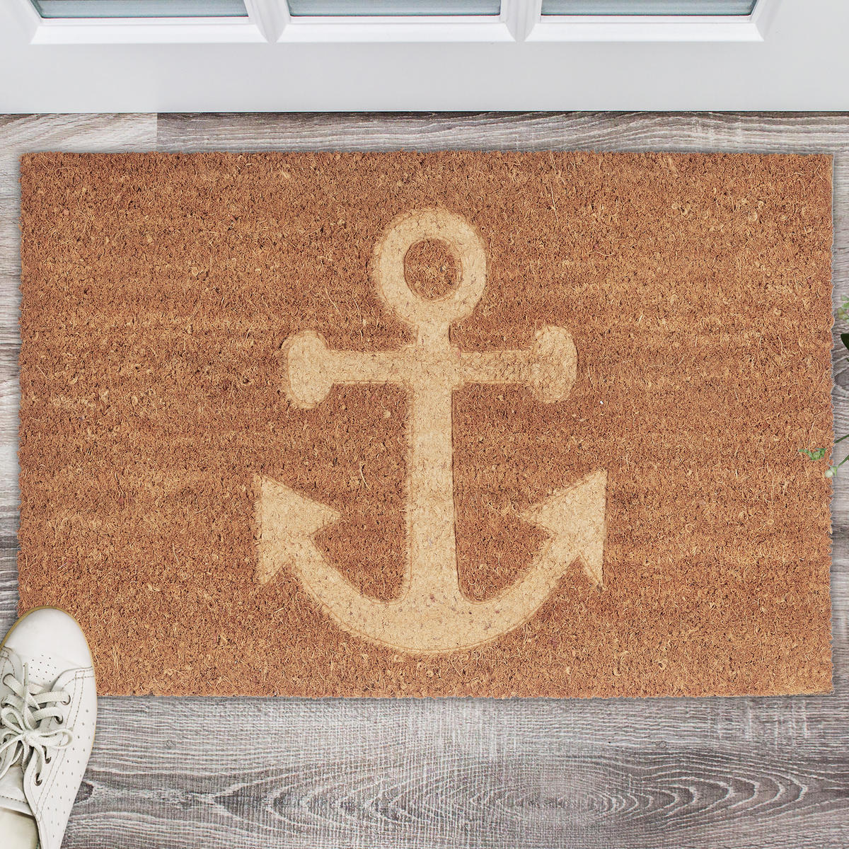 FUSSMATTE - Hellbraun, Kunststoff/Textil (60/40cm) - Relaxdays