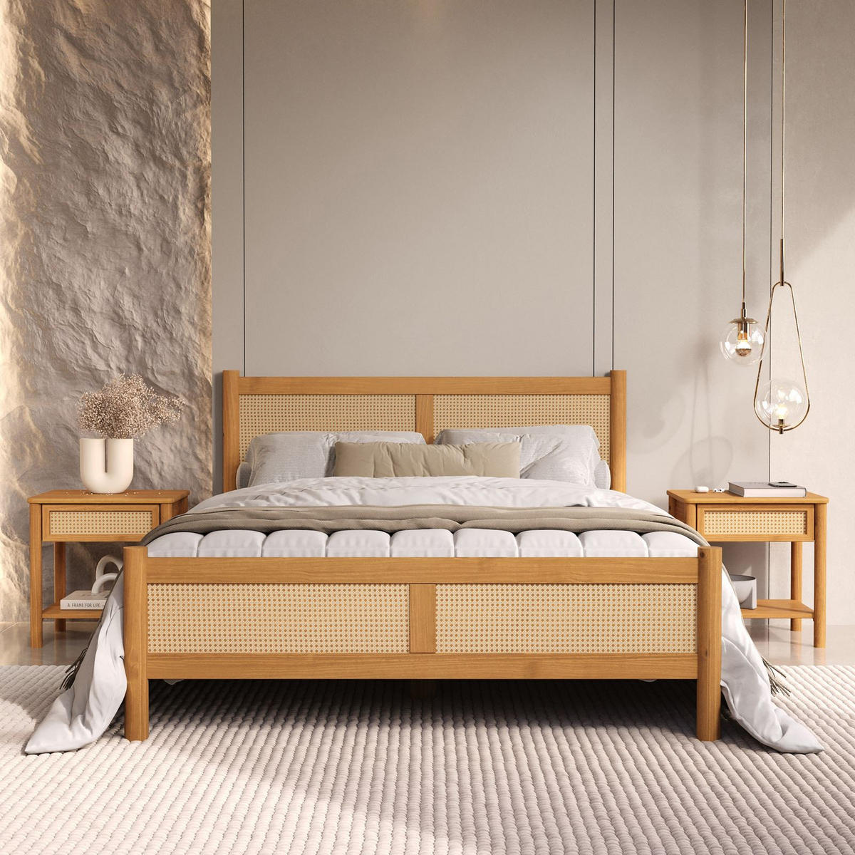 MASSIVHOLZBETT CEFIRA 160x200 cm Eiche - Eichefarben, Holz (160/200cm) - IDIMEX