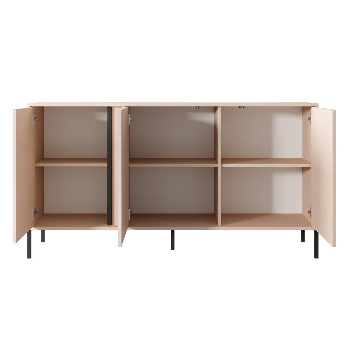 SIDEBOARD DASTINO 153/81/40 cm mit 3 Türen Beige - Beige, Holzwerkstoff (153/81/40cm) - MASSENO