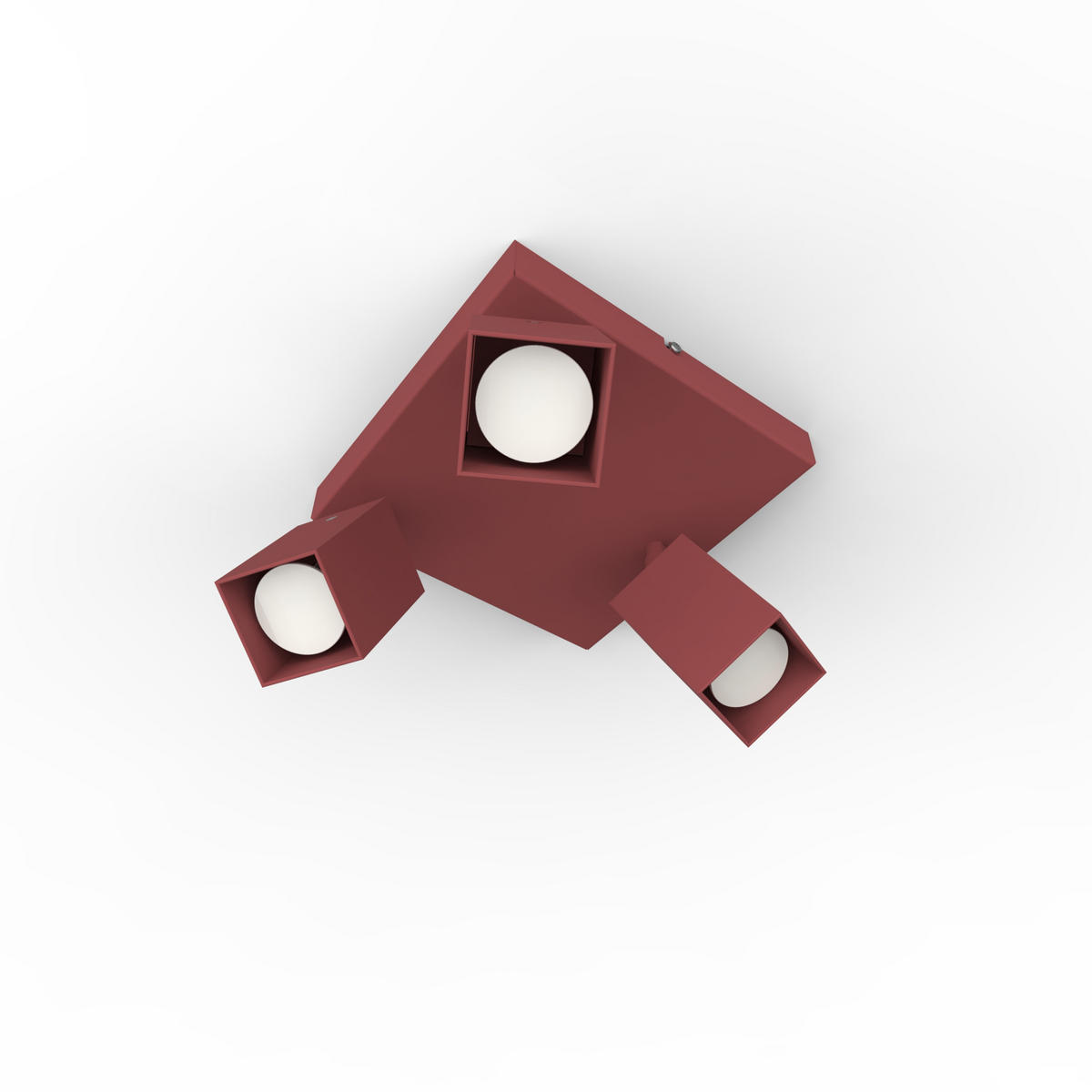 DECKENLEUCHTE - Rot, Metall (25/25/18cm) - Lumicom