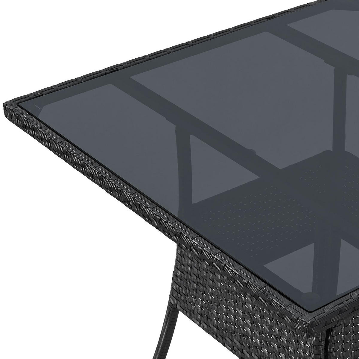 GARTENTISCH Yoro schwarz 80x80 cm - Schwarz, Kunststoff (80/80/73cm) - Juskys