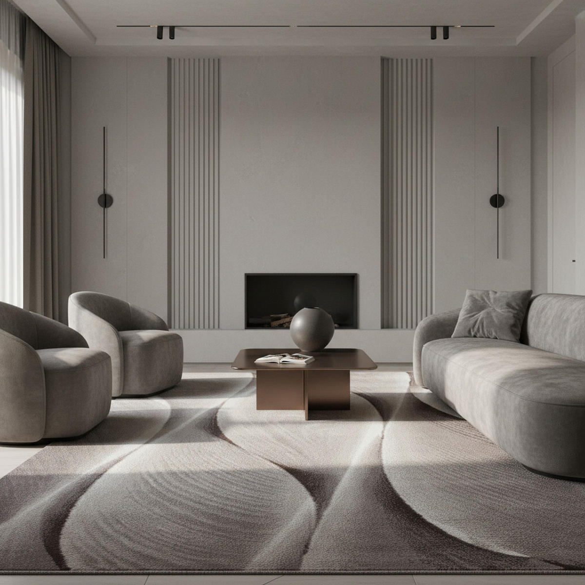 KURZFLORTEPPICH DRAU, mit Farbverlauf, Braun, 200 x 290 cm - Braun, Textil (290/200cm) - KADIMA DESIGN