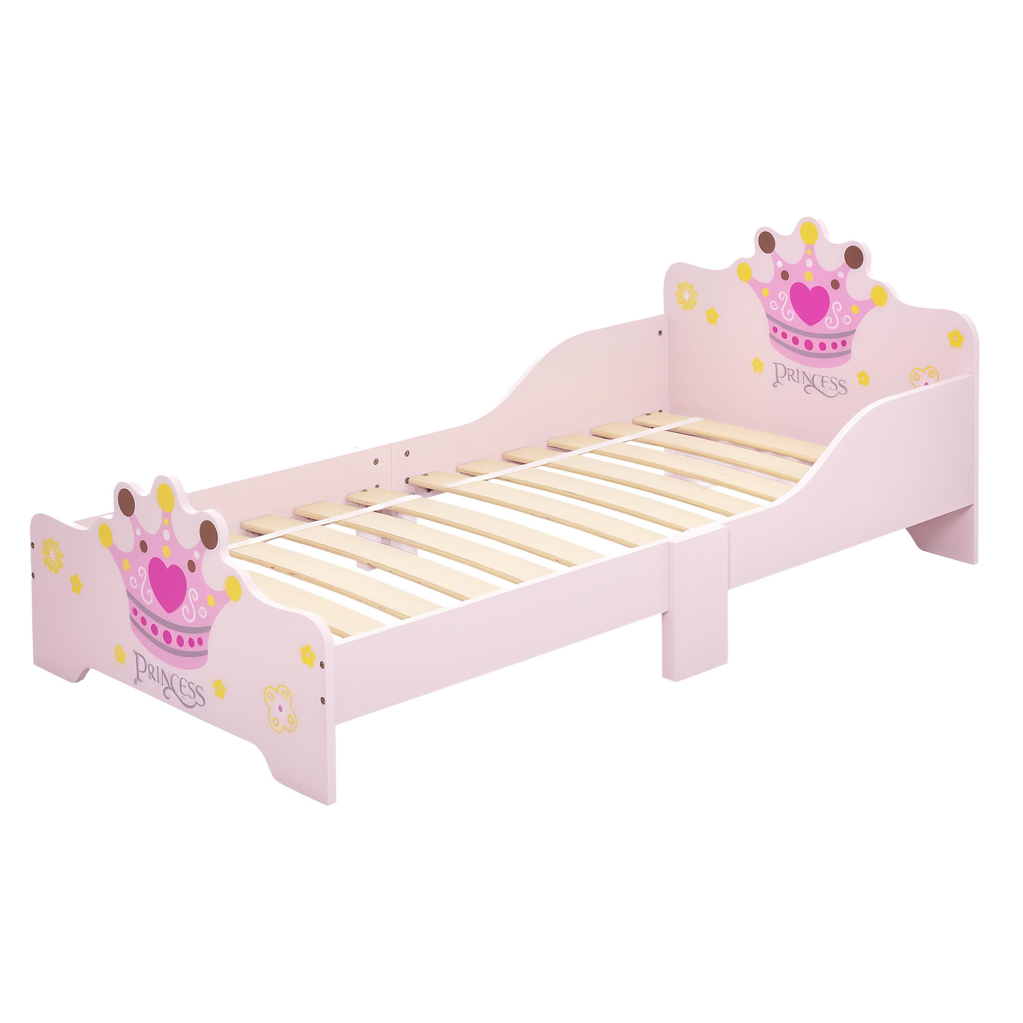 KINDERBETT 140x70 cm DE-14534 mit Prinzessinnen-Krone Rosa - Pink, Holzwerkstoff (70/140cm) - ComfortXL