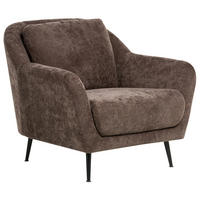 SESSEL Chenillegewebe Dunkelbraun Eiby - Dunkelbraun, Textil (84/80/90cm) - Beliani