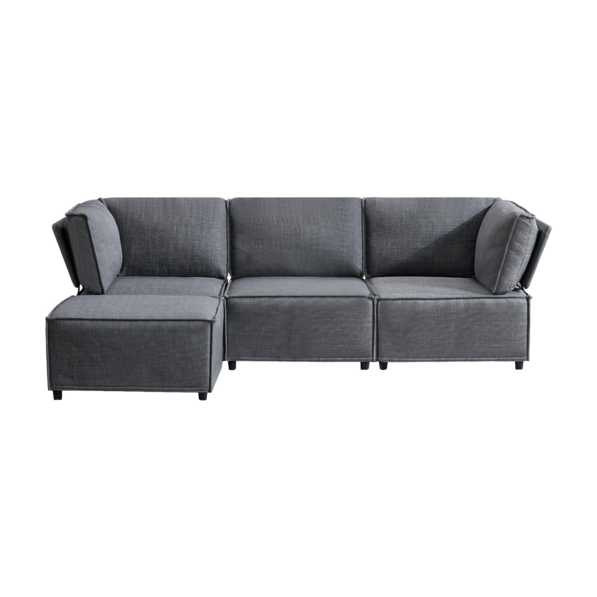 Evryae Ecksofa Dunkelgrau 238x154 cm