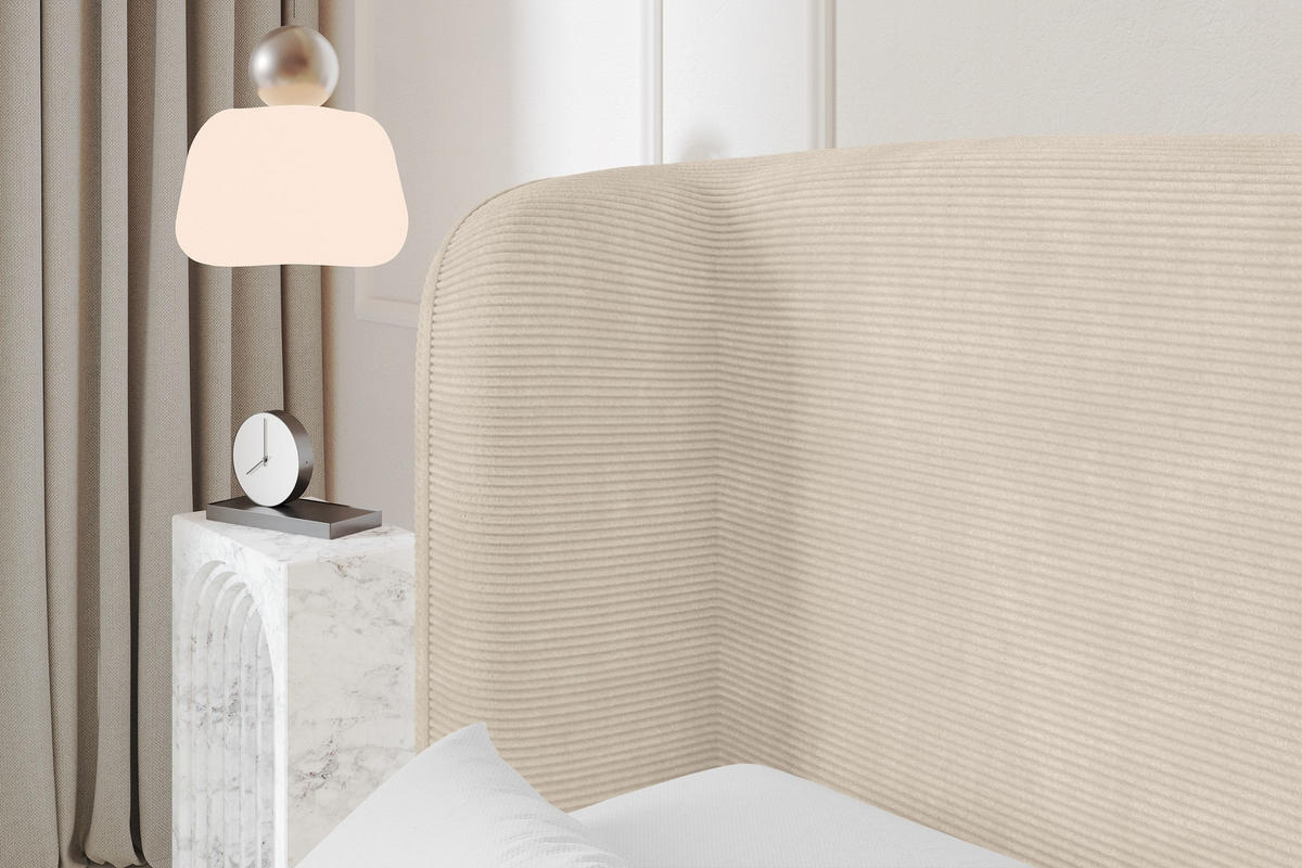 POLSTERBETT mit Bettkasten und Lattenrost, Boxbett ohne Matratze - ESTI 160x200 Beige - Kaschmir, Holzwerkstoff/Textil (160/200cm) - ALTDECOR