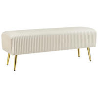 BANK Weiß Paterson - Goldfarben/Weiß, Textil (118/42/40cm) - Beliani