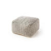 WOLL-POUF handgefertigt Rocco Beige/Schwarz 55x55x30 cm - Beige, Textil (55/30/55cm) - benuta Pure