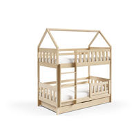 ETAGENBETT ELENA mit Bettkasten 80x190 cm Kieferfarben - Kieferfarben, Holz (80/190cm) - MASSENO