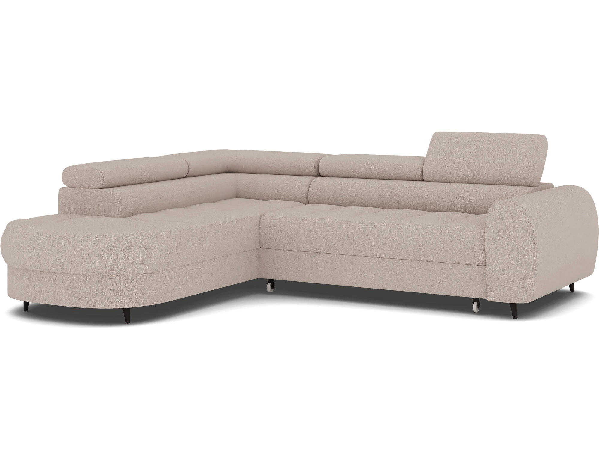 ECKSOFA Vesteria mit Schlaffunktion und Bettkasten – Modernes Design, verstellbare Kopfstützen und hoher Sitzkomfort - Hellbraun, Kunststoff (279/72cm) - Wohnideebilder