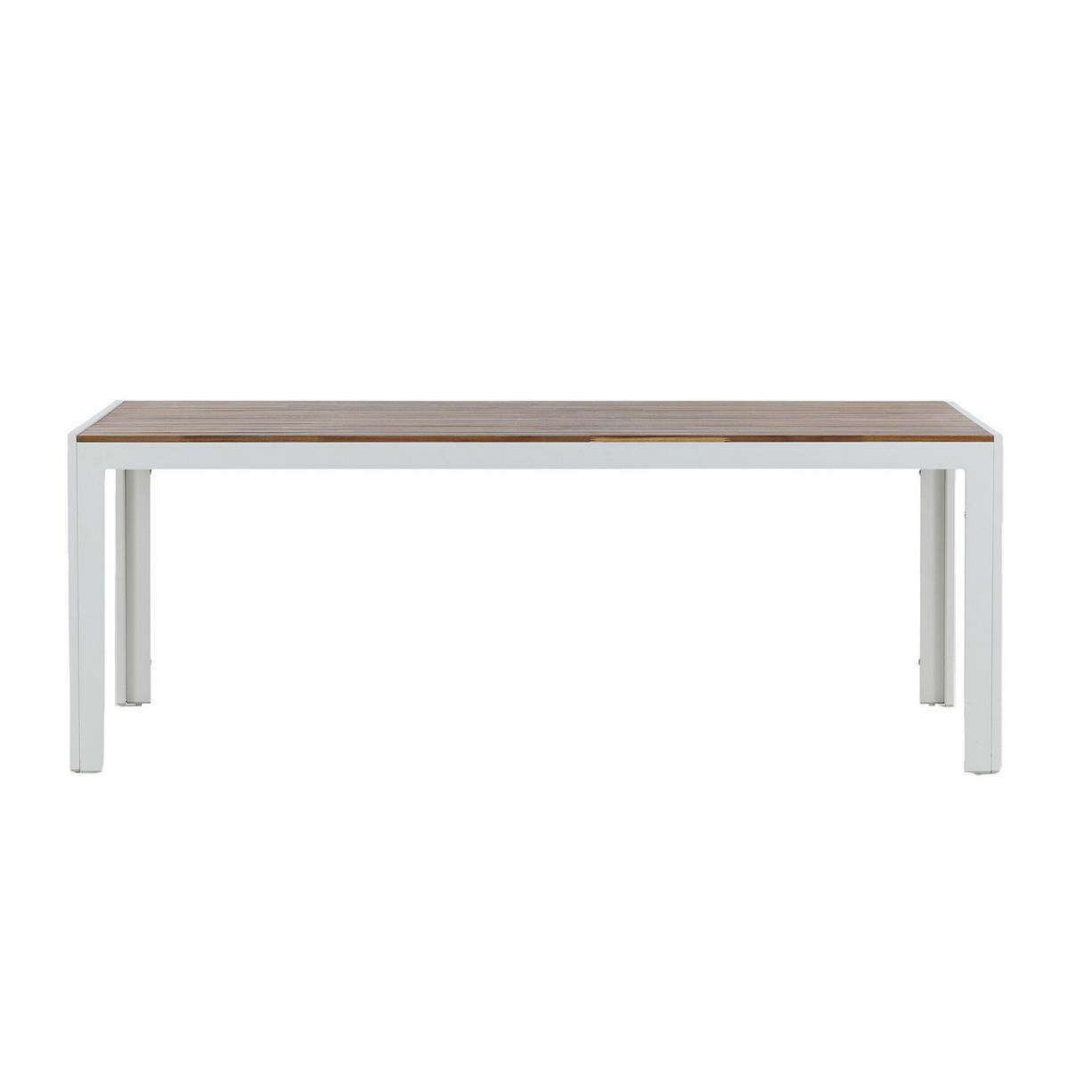 GARTENESSTISCH - Braun/Weiß, Holz (200/100/76cm) - home24