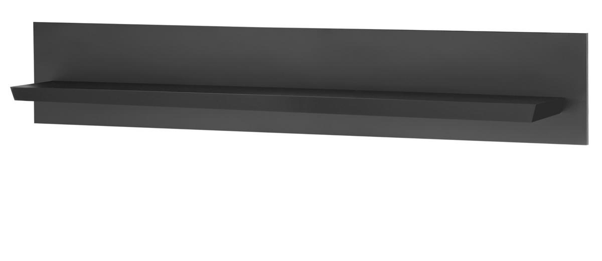 WANDBOARD schwarz matt, Wandregal 140 cm - Schwarz, Holzwerkstoff/Metall (140/45/22cm) - Furn.Design
