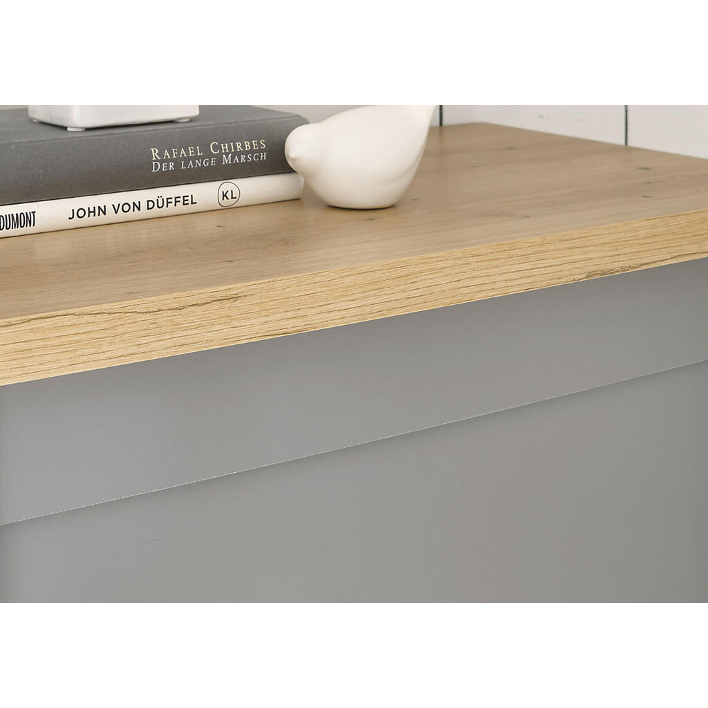 Thumbnail - Furn.Design Kommode, Grau, Eiche Artisan, Holzwerkstoff, Nachbildung,Eiche, Uni, Holz Optik, 2 Fächer, Sockel, 68x142x37...