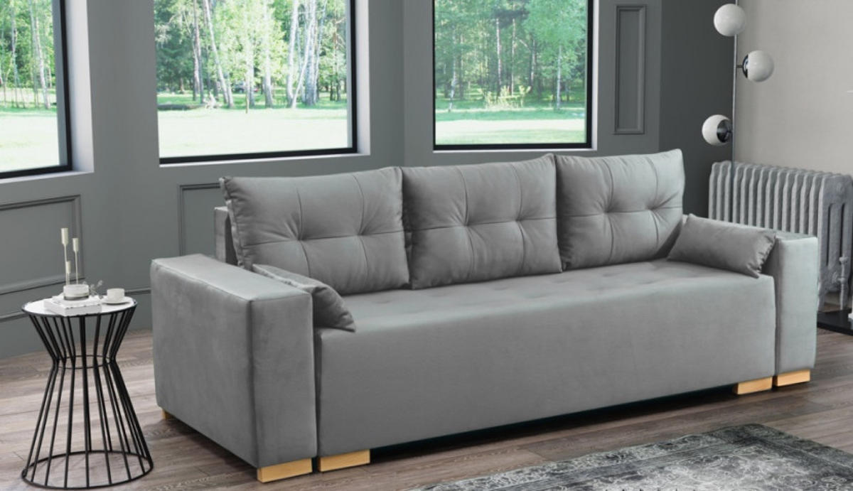 SOFA 3-SITZER Hellgrau DARMA Mit Schlaffunktion - Grau, Textil (250/90/94cm) - Sepro Meble