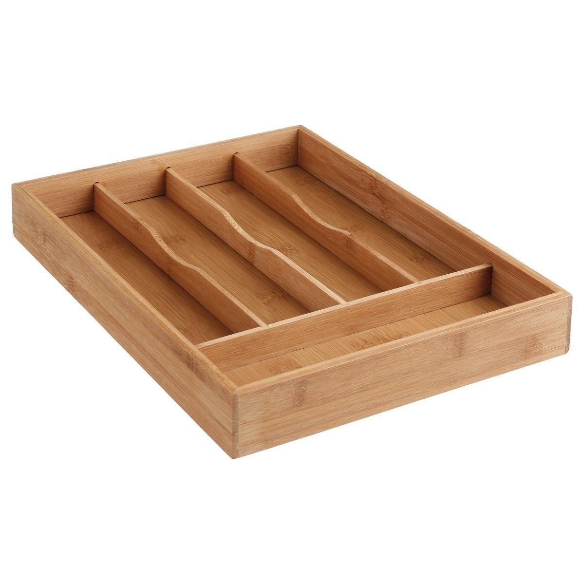 BESTECKKASTEN Schubladenminen - 5 Fächer 25/34/4,5 cm - Braun, Naturmaterialien (34/4.5/25cm) - 5five Simply Smart