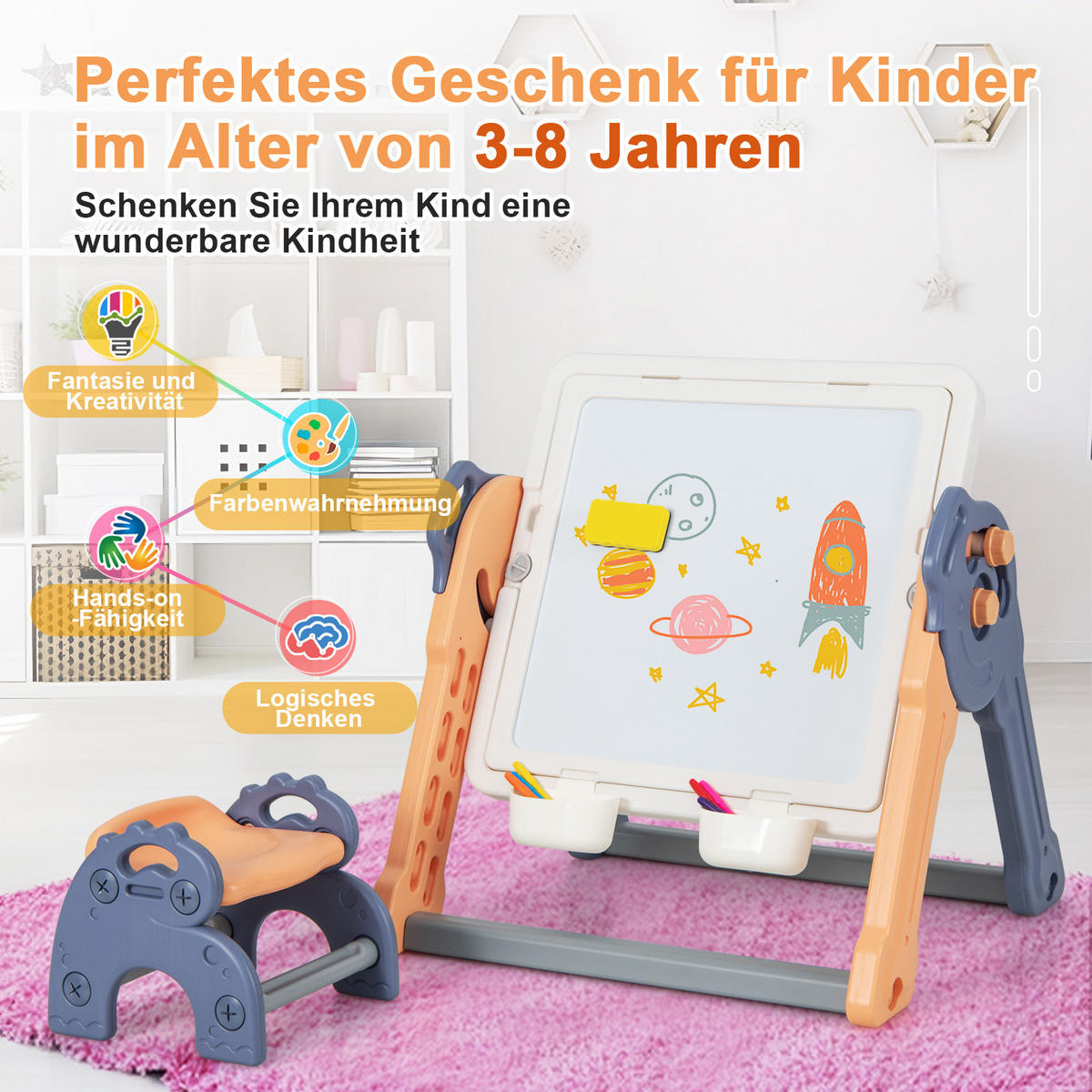 KINDERTISCH Mehrfarbig - Multicolor, Kunststoff (58/55/84cm) - COSTWAY