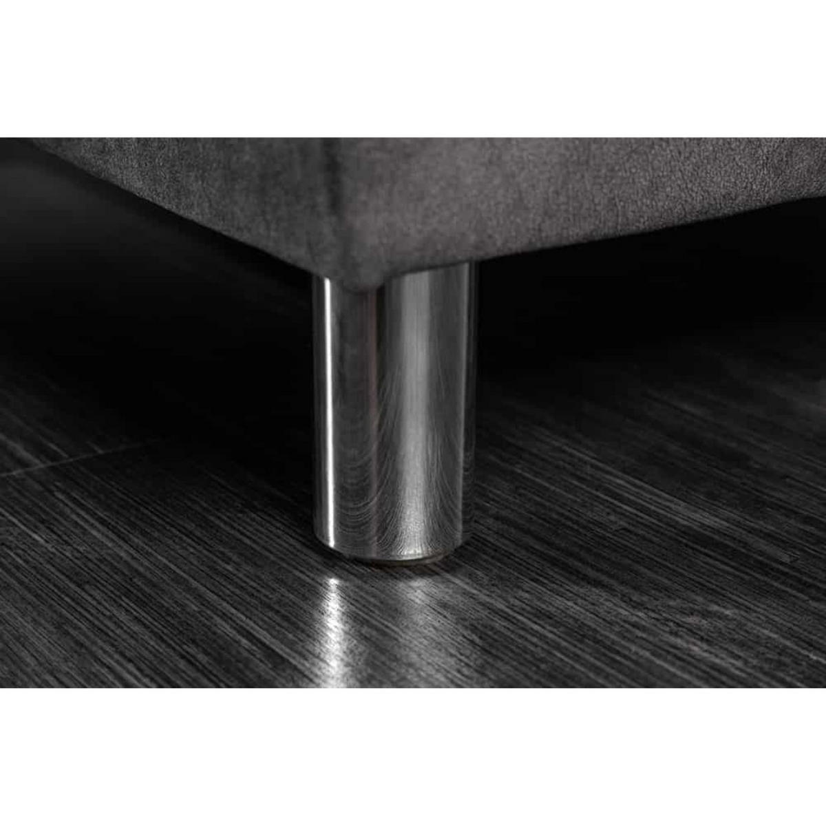 XXL WOHNLANDSCHAFT INKL. HOCKER KENT Samt Grau 305 cm - Silberfarben/Grau, Kunststoff/Textil (305/85/185cm) - riess-ambiente
