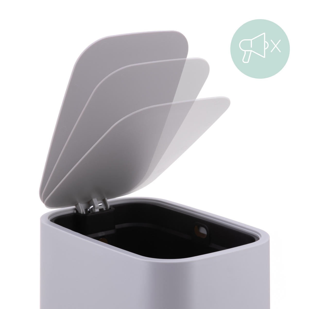 MÜLLEIMER - Anthrazit, Kunststoff (18/30/28cm) - Relaxdays