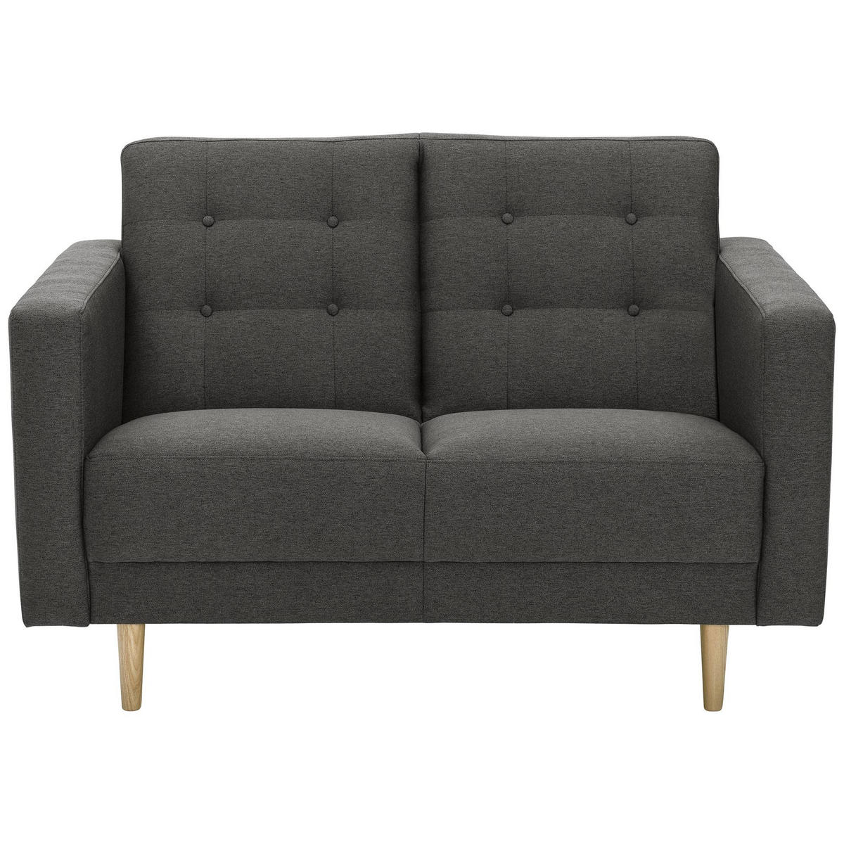 SOFA 2-Sitzer Kazia Flachgewebe anthrazit - Anthrazit, Kunststoff (128/81/83cm) - 58aufmkessel