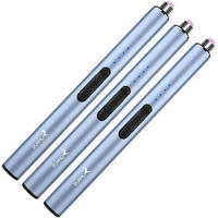 STABFEUERZEUG 3-teiliges Set Plasma USB wiederaufladbar winddicht blau - Hellblau, Metall (1.7/1.5/17.1cm)