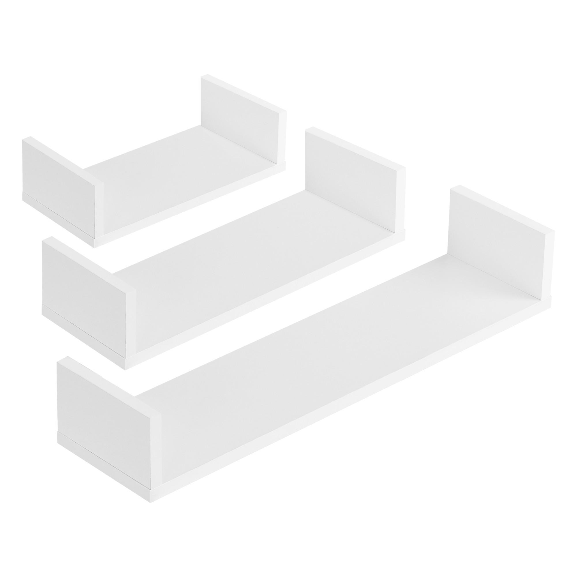 WANDREGAL-SET 3 TLG. Vennesla - Weiß, Holzwerkstoff (60/10/15cm) - [en.casa]