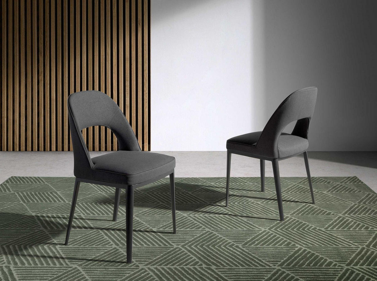 STUHL Stuhl aus dunkelgrauem Stoff 47/50/80 cm - Schwarz, Textil (47/80/50cm) - ANGEL CERDA