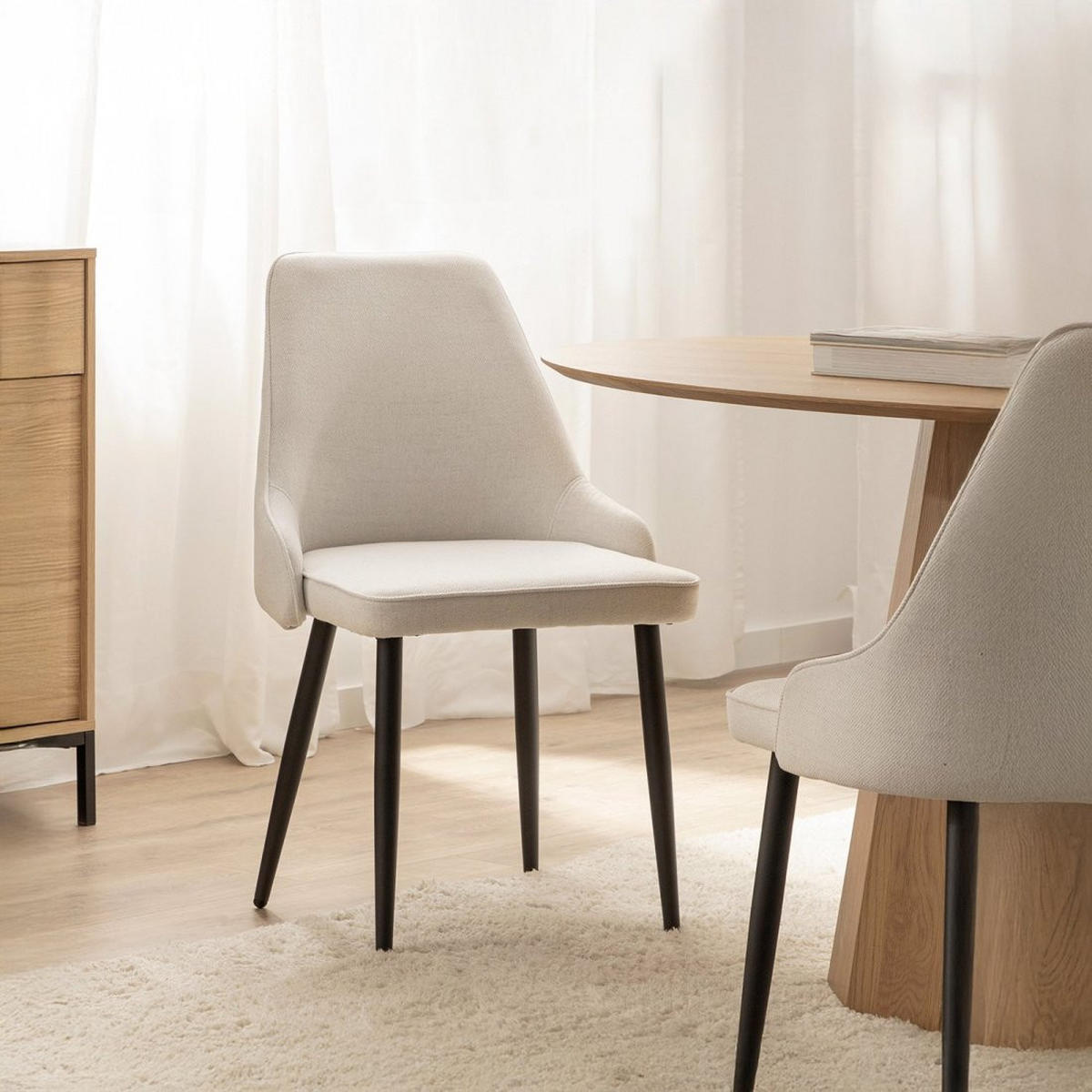 ESSZIMMERSTUHL Nika Beige 52 cm x 87 cm - Beige, Textil (52/87/58cm) - Klast Home