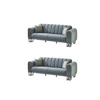 SITZGARNITUR Bloom Hellgrau Stellvariante:3+3 - Grau, Holz (235/85/90cm) - Villa Möbel