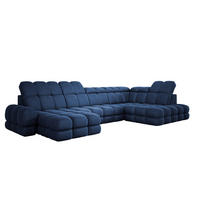 ECKSOFA TOLLO Solar-stoff U-form 400x217x105 cm blau - Blau, Holz/Textil (217/400cm) - DomoHome