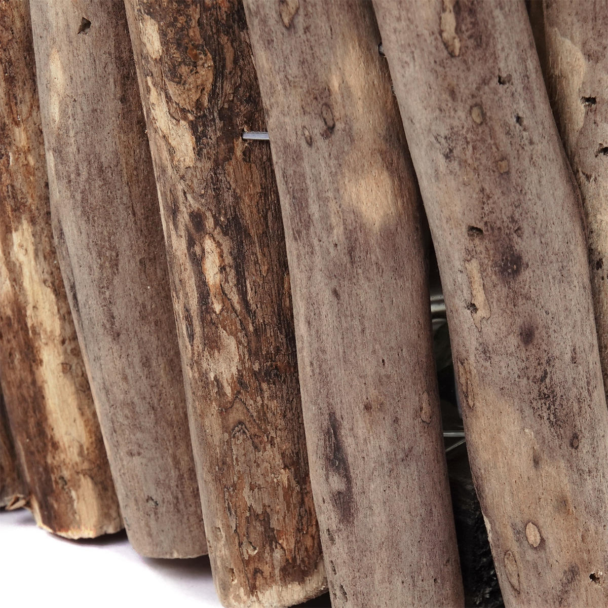 VASE Yela 35x18x11 cm, Treibholz, 3 Gläser naturfarben - Naturfarben, Holz (18cm) - CREEDWOOD