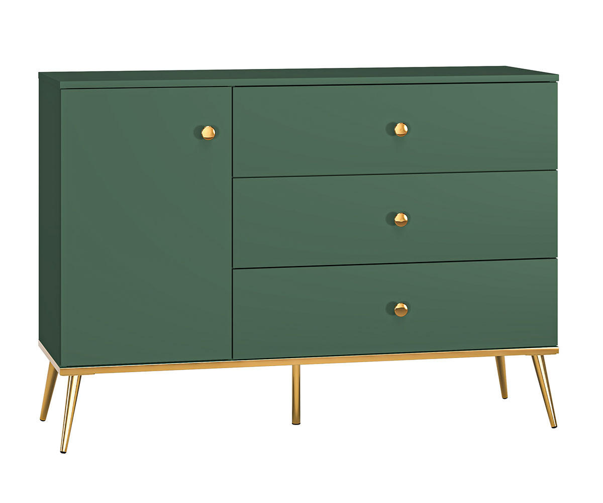 SIDEBOARD Forest dunkelgrün / gold 120 / 40 / 85cm - Dunkelgrün/Grün, Holz/Holzwerkstoff (120/85/45cm) - Feldmann-Wohnen