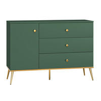 SIDEBOARD Forest dunkelgrün / gold 120 / 40 / 85cm - Grün, Holz/Holzwerkstoff (120/85/45cm) - Feldmann-Wohnen