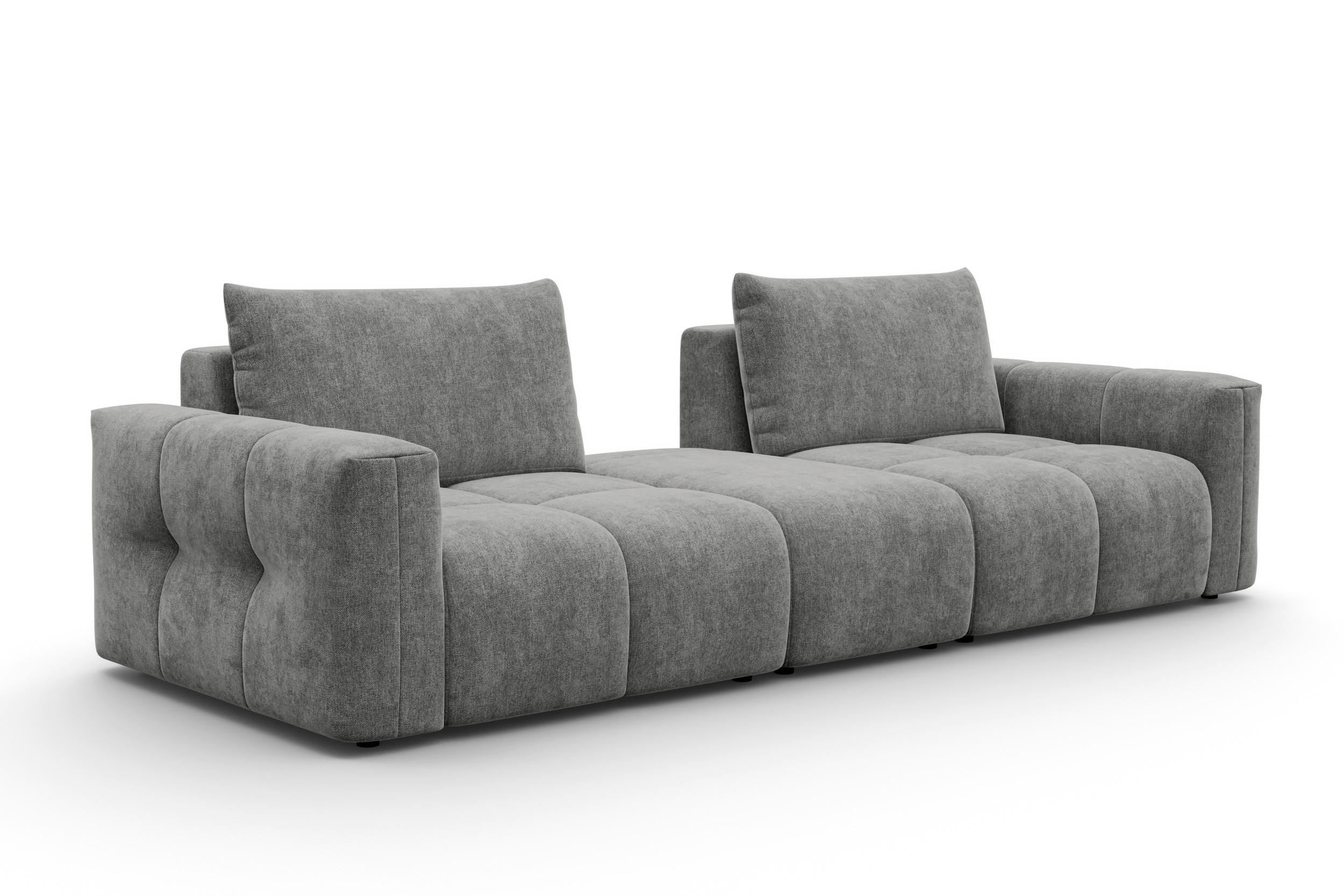 SOFA VERONA 4-Sitzer, Grau - Schwarz/Grau, Holz/Textil (282/83/110cm) - Courtois Laville