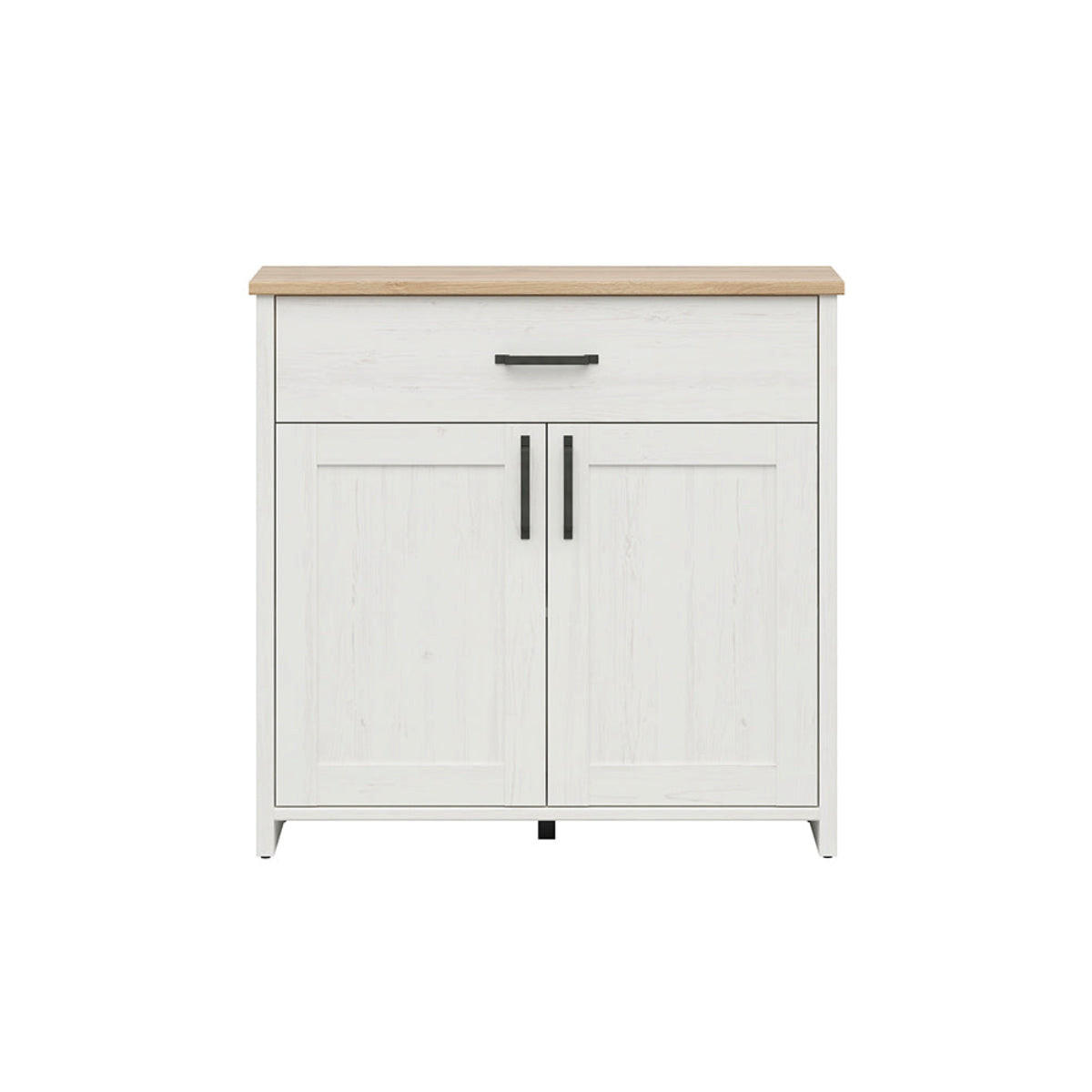 SIDEBOARD Aksel Weiß und Holz - Weiß, Holzwerkstoff (102/99/37cm) - Petits-meubles