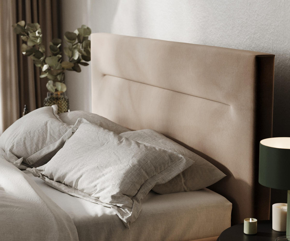 POLSTERBETT Liline 140/200 cm Braun im Paros Stoff - Schwarz/Naturfarben, Holz/Holzwerkstoff (140/200cm) - AltaBeds