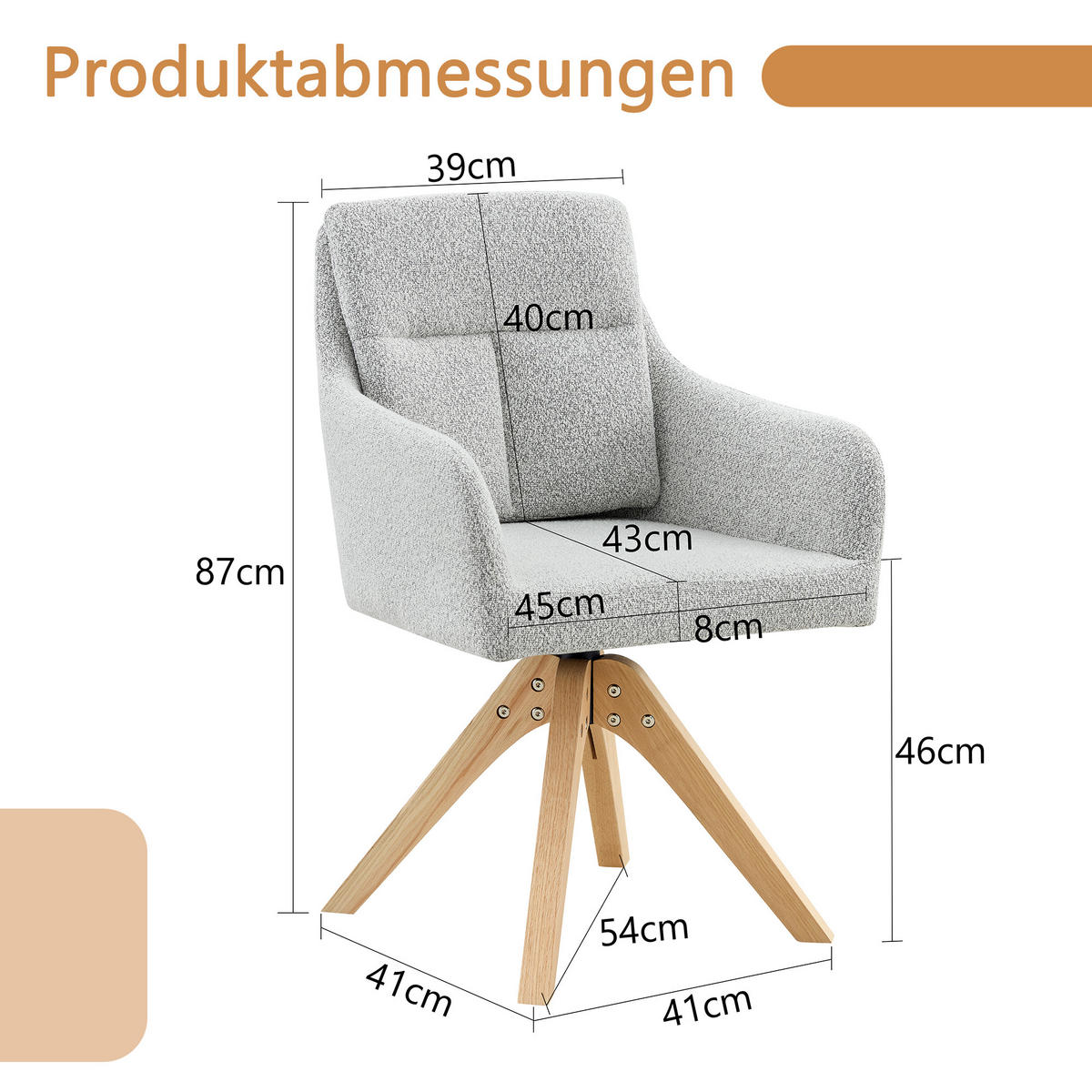 ARMLEHNSTUHL-SET DE-36632 2 Stück mit Samtbezug und Massivholzbeinen Hellgrau - Hellgrau, Holz (43/87/45cm) - ComfortXL