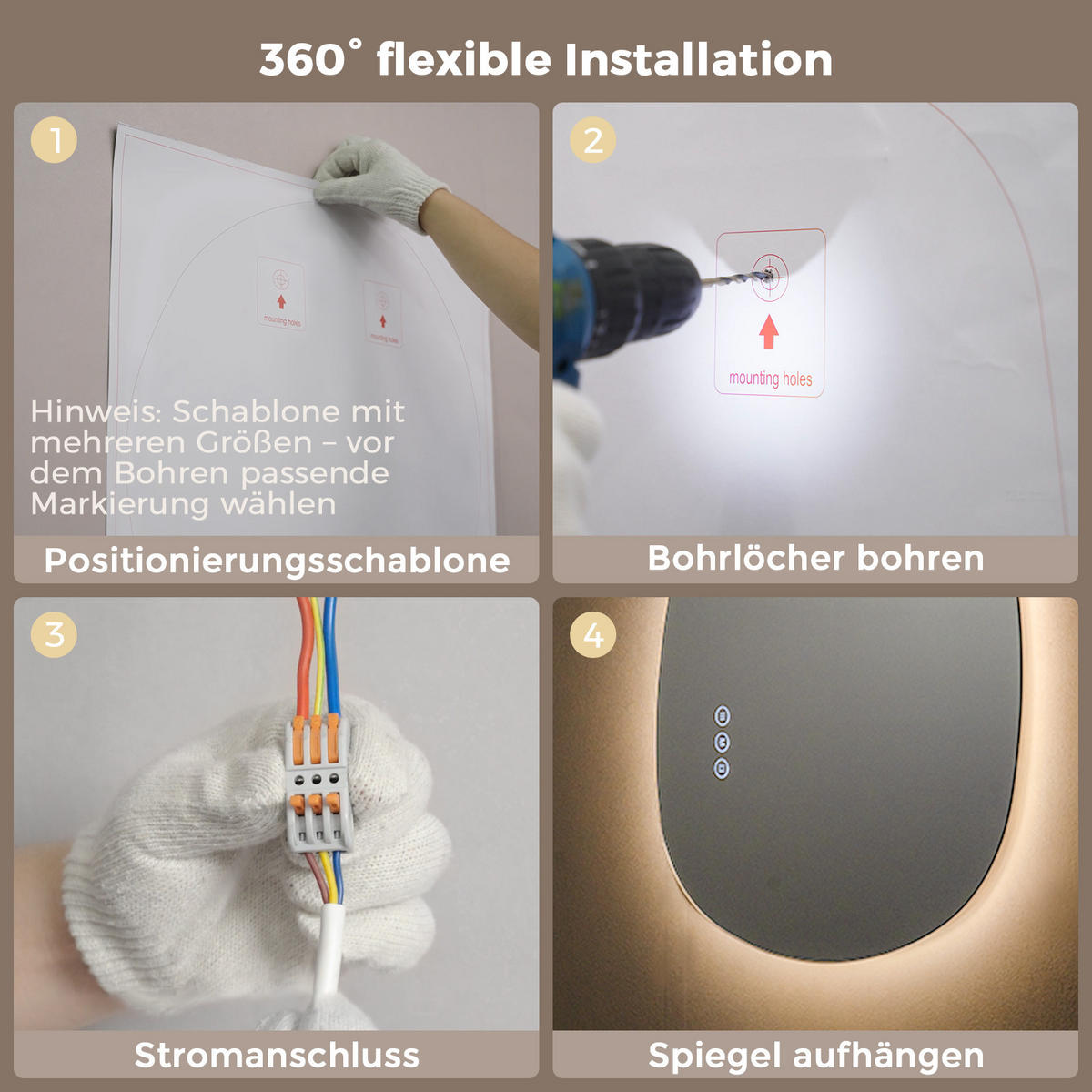 BADEZIMMERSPIEGEL mit Beleuchtung 75/55 cm asymmetrisch LED dimmbar mit Antibeschlag - Transparent, Glas (55/75/2.5cm) - S'AFIELINA