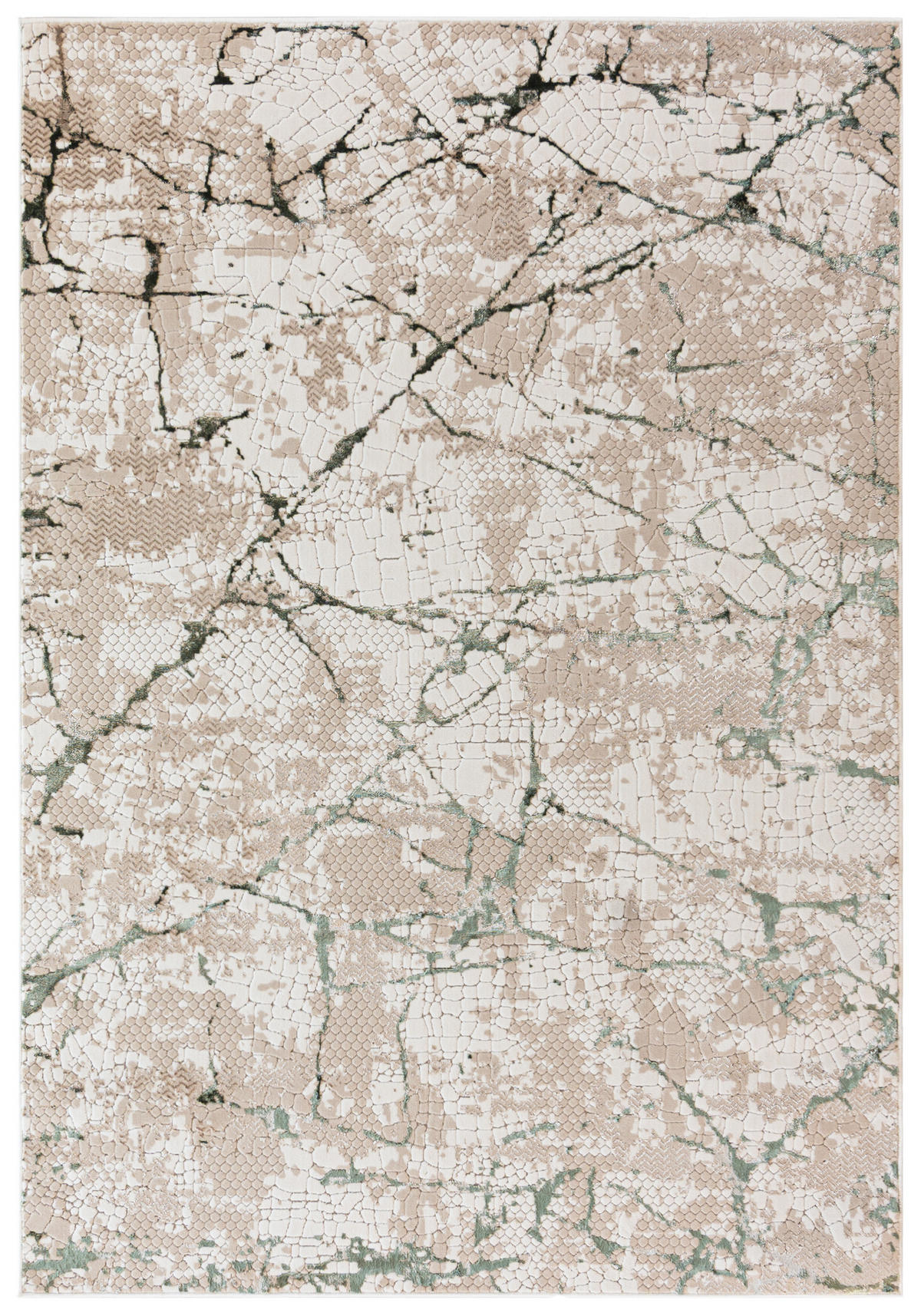 MAZOVIA TEPPICH NW01A - Beige, Ecru, Grün - 80 x 150 cm - Ecru/Beige, Textil (80/150cm) - Mazovia