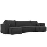 ECKSOFA mit Schlaffunktion und Bettkasten, Schwarz - Schwarz, Holzwerkstoff/Textil (312/145cm) - Idohome