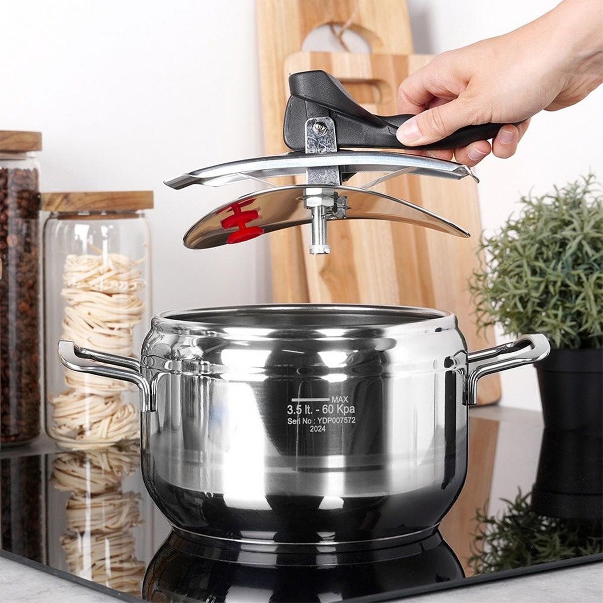 SCHNELLKOCHTOPF Profi silber - Silberfarben, Metall (3.5L) - Orion 