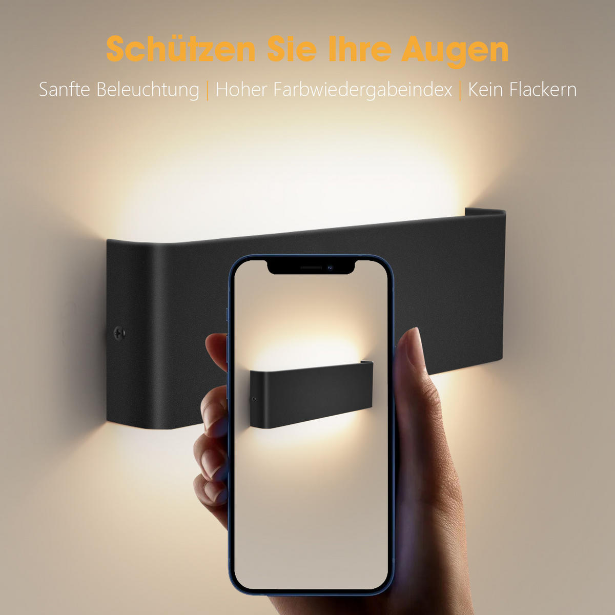 WANDLAMPE LED WA1021D Innen - Schwarz, Metall (9/3.5/40cm) - LOVHAUS
